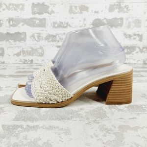 Marc Fisher Clear and Cream Sandals
